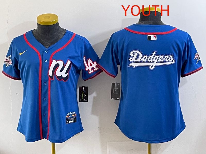 Youth 2025 Los Angeles Dodgers Blank Blue All star Nike MLB Jersey style 07